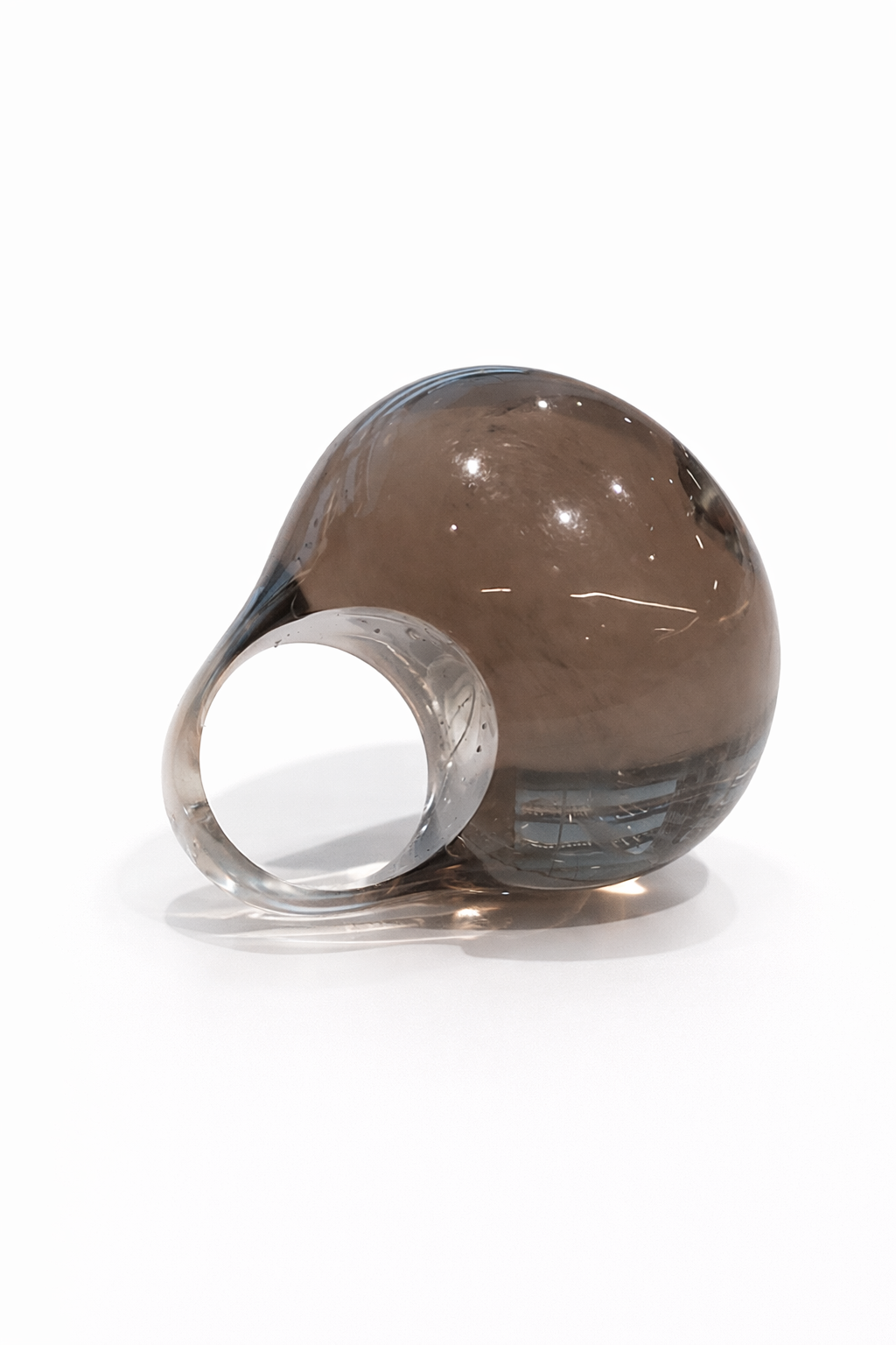 Smokey Orb Resin Ring