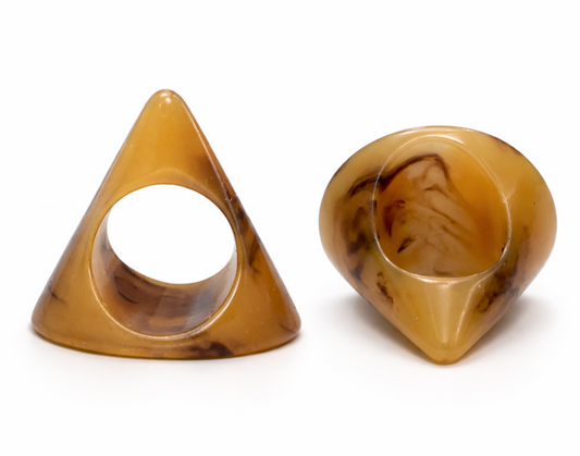 Honey Amber Pyramid Resin Ring