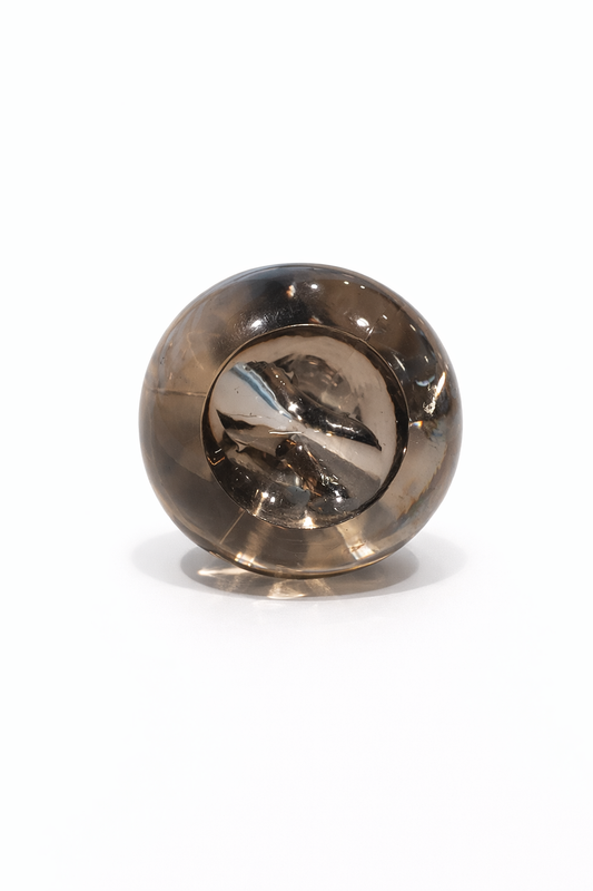 Smokey Orb Resin Ring