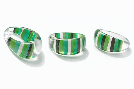 Stripe Cascade Lucite Ring